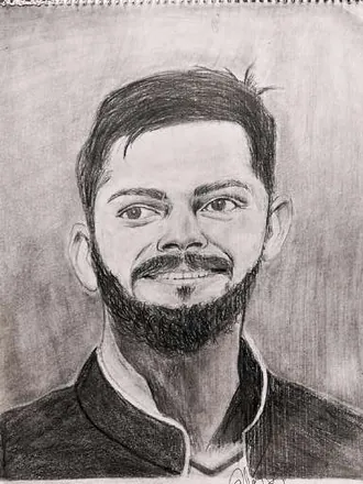 Portrait of a smiling bearded man, in charcoal greys