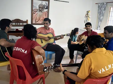 Guitars, in the music room