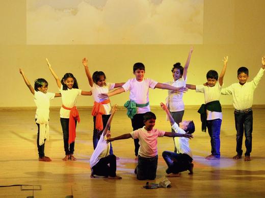 The junior school on stage