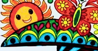 Sun and butterfly, Grade IV