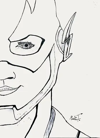 A face in bold black outline, half hidden behind a winged mask
The Crossroads, Issue 02 · September edition