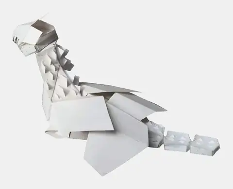 A long-necked creature folded from white paper
The Crossroads, Issue 09 · July 2023