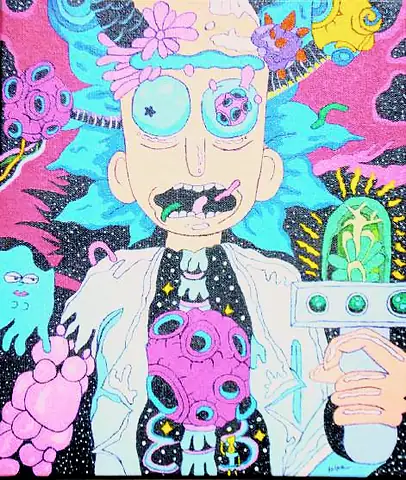 A wide-eyed cartoon scientist in bright pinks, blues and greens
The Crossroads, Issue 09 · July 2023