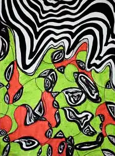 Black-and-white waves above red and green paisley shapes
The Crossroads, Issue 10 · August 2023