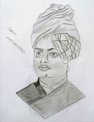 Portrait of Swami Vivekananda in his turban, in grey
The Crossroads, Issue 10 · August 2023