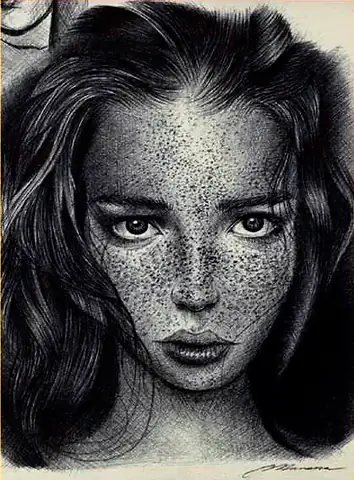 A freckled young woman's face, finely shaded in grey
The Crossroads, Issue 19 · September–October 2024