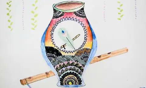 A patterned pot with a flute and peacock feather laid across it
The Crossroads, Issue 22 · February 2025