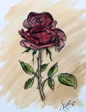 A single dark red rose on a warm brown wash
The Crossroads, Issue 22 · February 2025