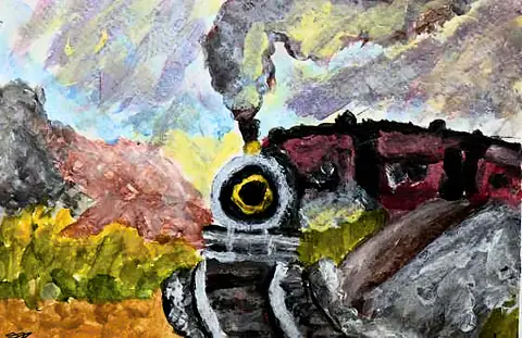 A steam engine thundering through an autumn landscape
The Crossroads, Issue 22 · February 2025