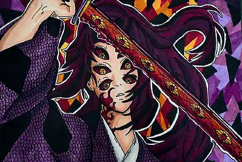 An anime figure with long dark hair and a red blade, in purples and reds
The Crossroads, Issue 22 · February 2025