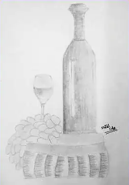 A bottle, a wine glass and grapes on a basket, in grey
The Crossroads, Issue 23 · April 2025