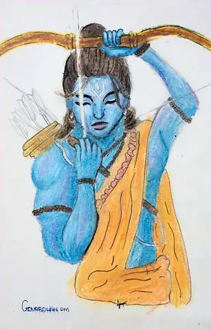 Lord Rama in blue drawing his bow
The Crossroads, Issue 24 · May 2025