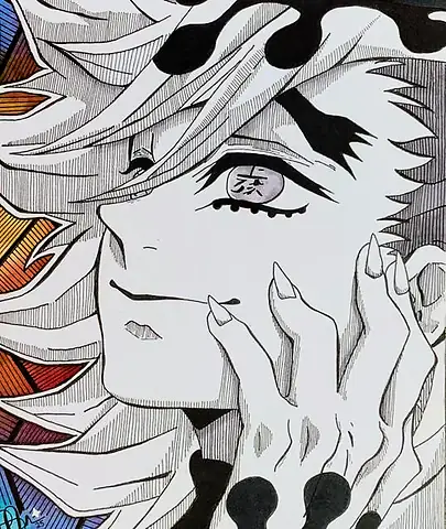 An anime face with white hair, a hand at the cheek, in fine black line
The Crossroads, Issue 27 · November–December 2025