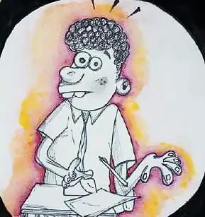A cartoon boy with curly hair and a pencil behind each ear, in a white shirt
The Crossroads, Issue 30 · April 2026