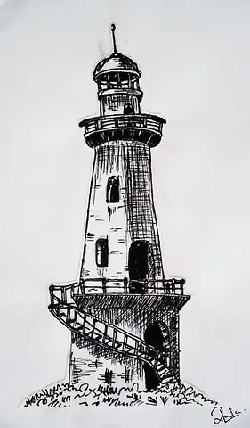 A lighthouse with a spiral stair, in fine black ink
The Crossroads, Issue 31 · May 2026