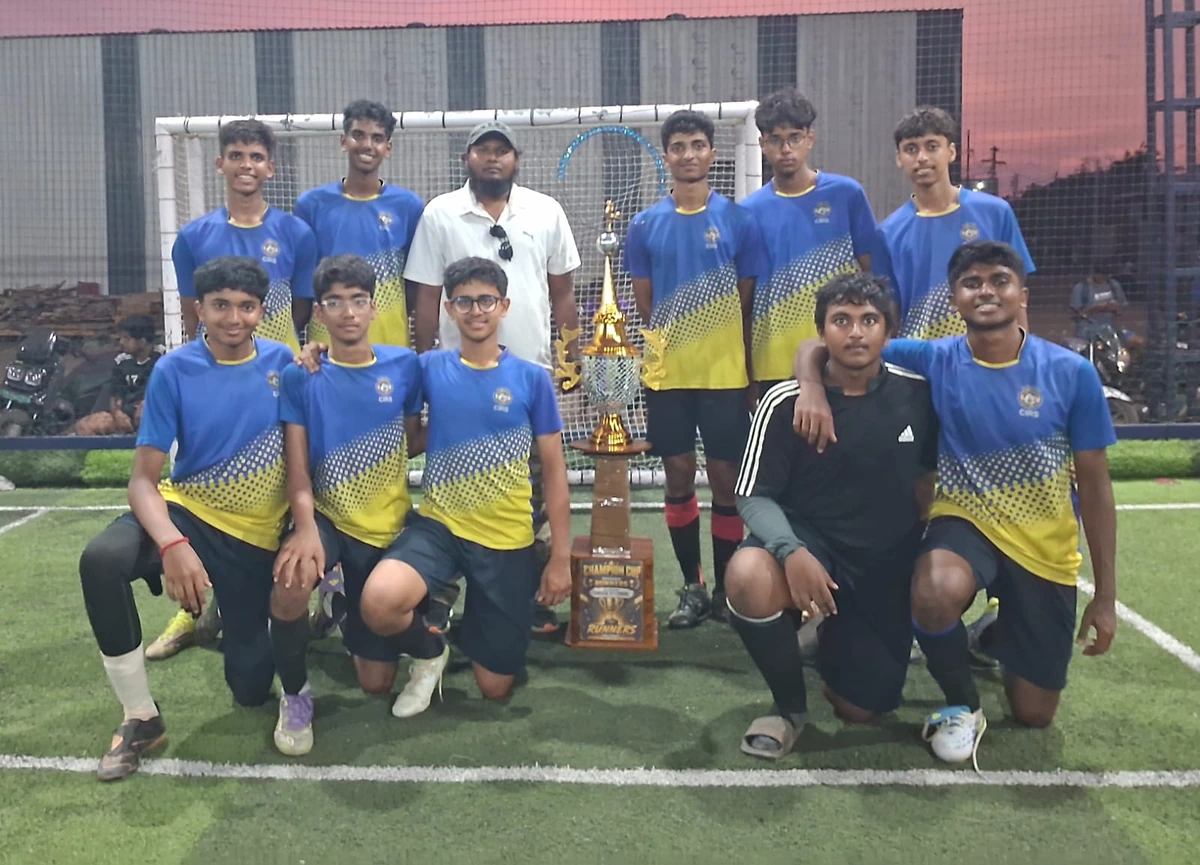 CIRS students at Champion Cup 5-on-5 Football Tournament, 3 May 2025