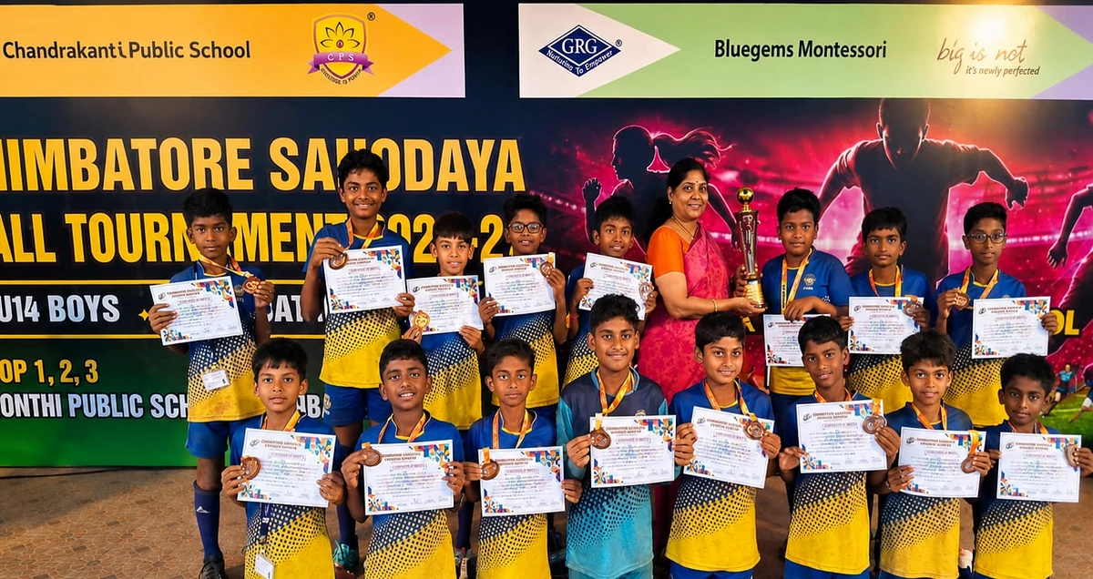 CIRS students at 47th Coimbatore Sahodaya Under-12 Football Tournament, 31 August-1 September 2026