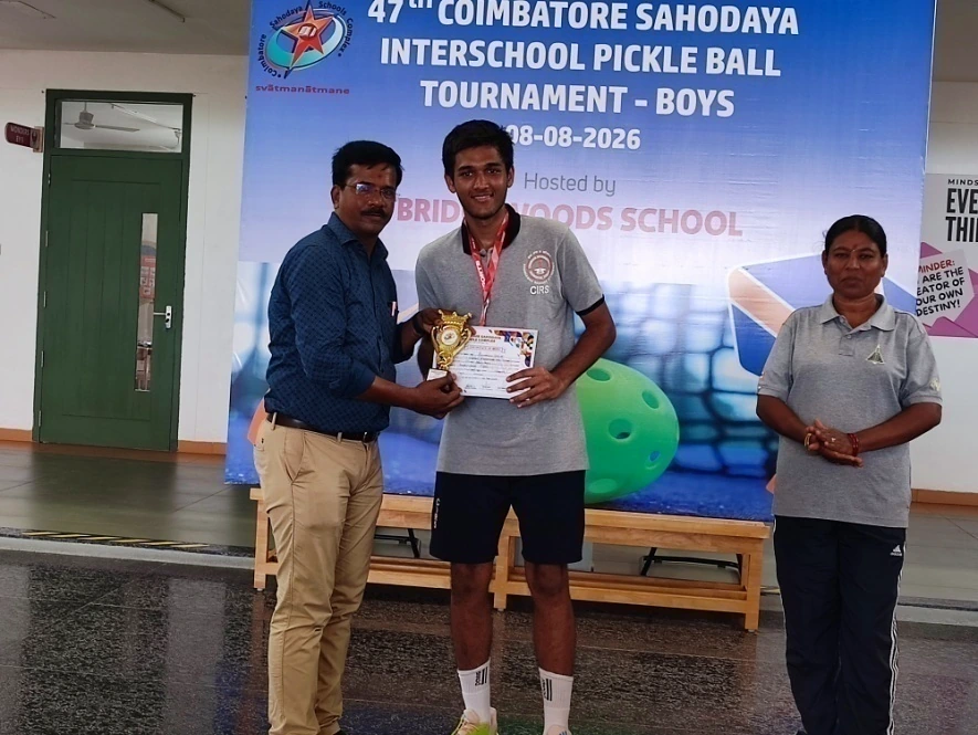 CIRS students at 47th Coimbatore Sahodaya Boys Pickleball Tournament, 8 August 2026