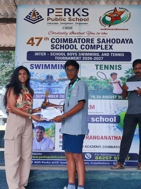 CIRS students at 47th Coimbatore Sahodaya Tennis Tournament, 19-20 August 2026