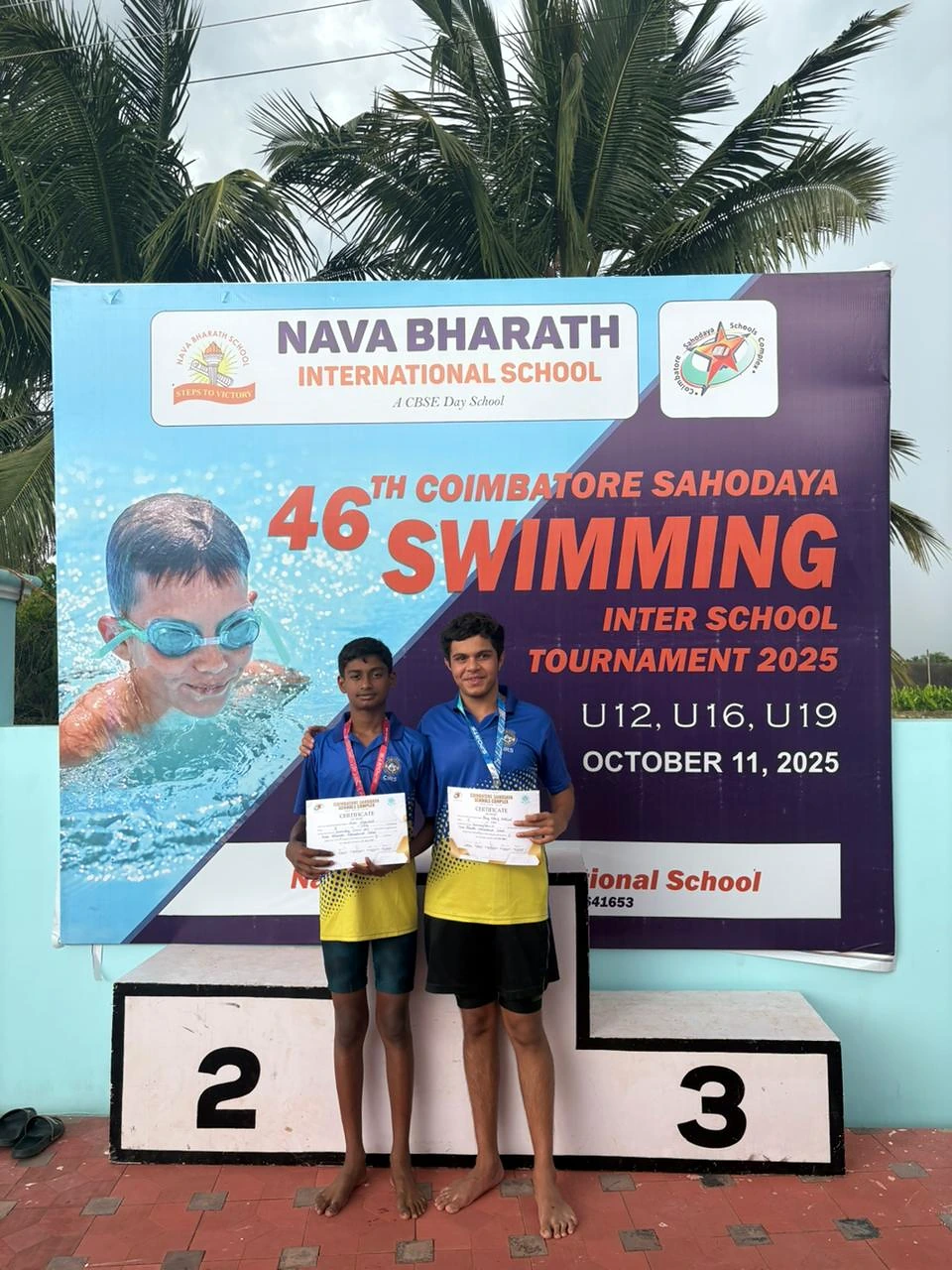 CIRS students at Sahodaya Boys Swimming Competition, 11 October 2025